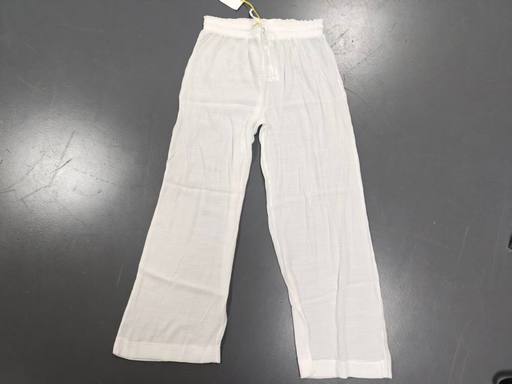 LC WAIKIKI Women White Textured Drawstring Waist Wide Leg Casual Pants