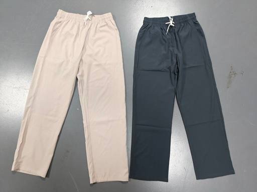 Women Drawstring Elastic Waist Lightweight Straight Wide Leg Pants
