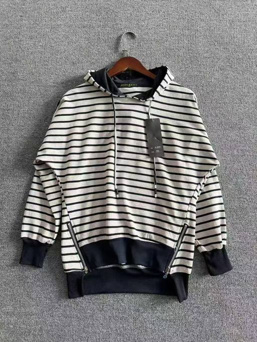 Ladies Striped Terry Hoodie