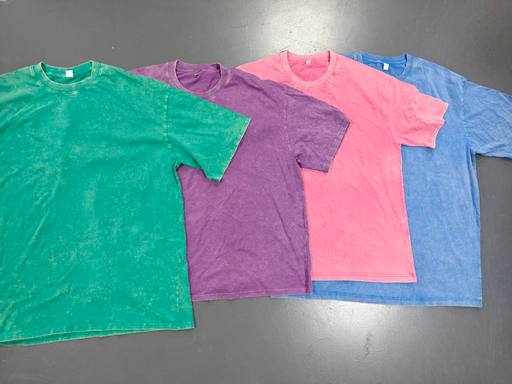 Mens 240gsm Garment Stone Wash Crew Neck Cotton Tee